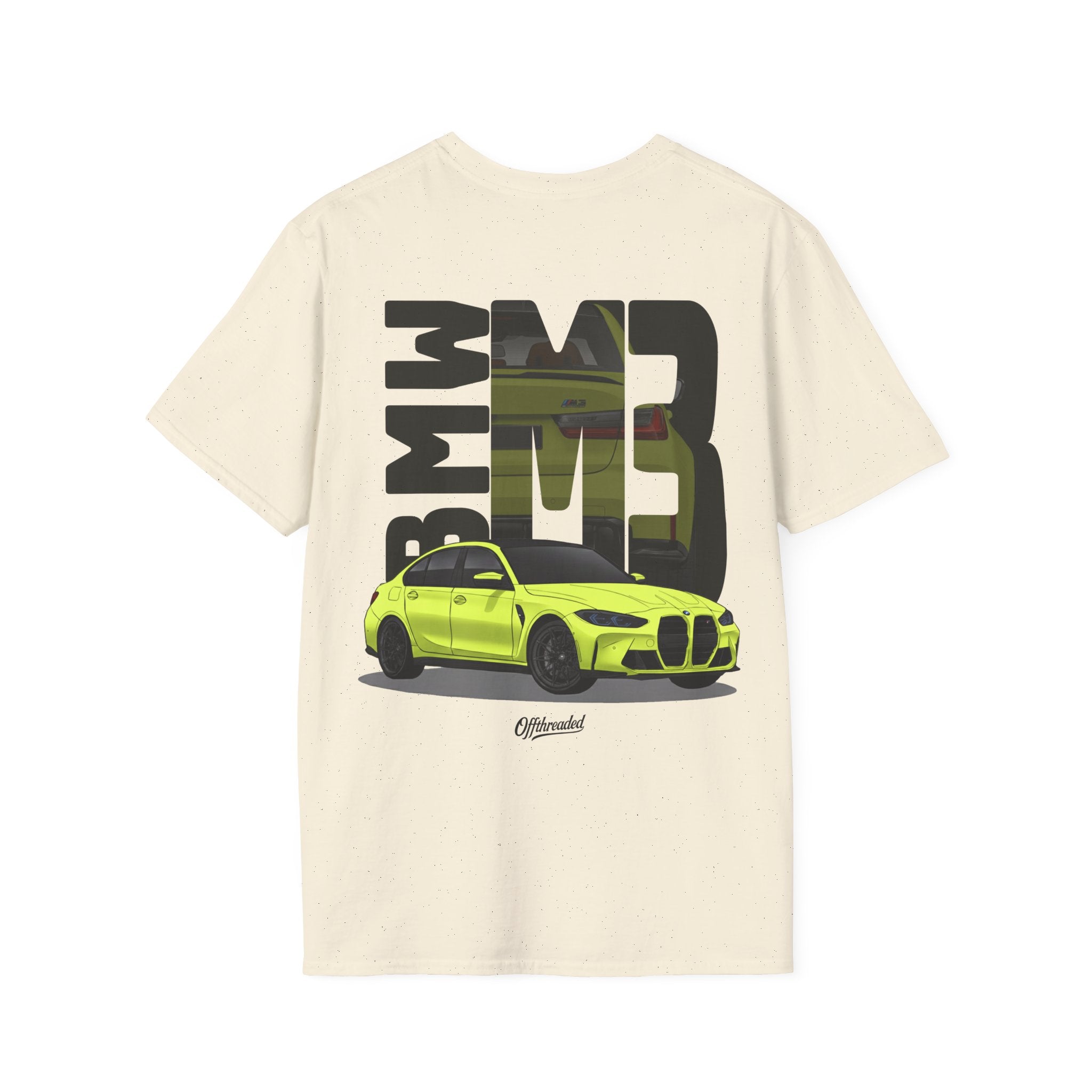 BMW M3 Minimalist Graphic T-Shirt – Neon Yellow