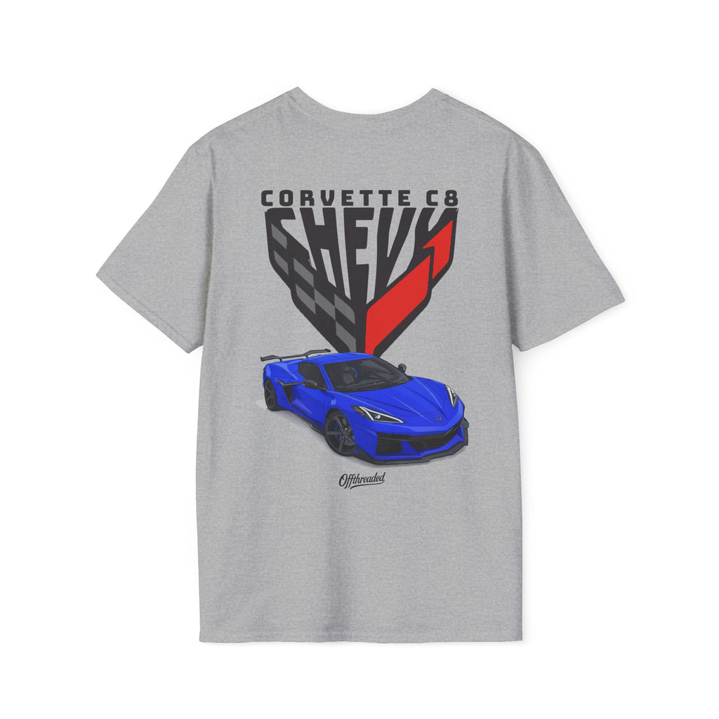 Chevorlet Corvette C8 Graphic T-shirt - Blue