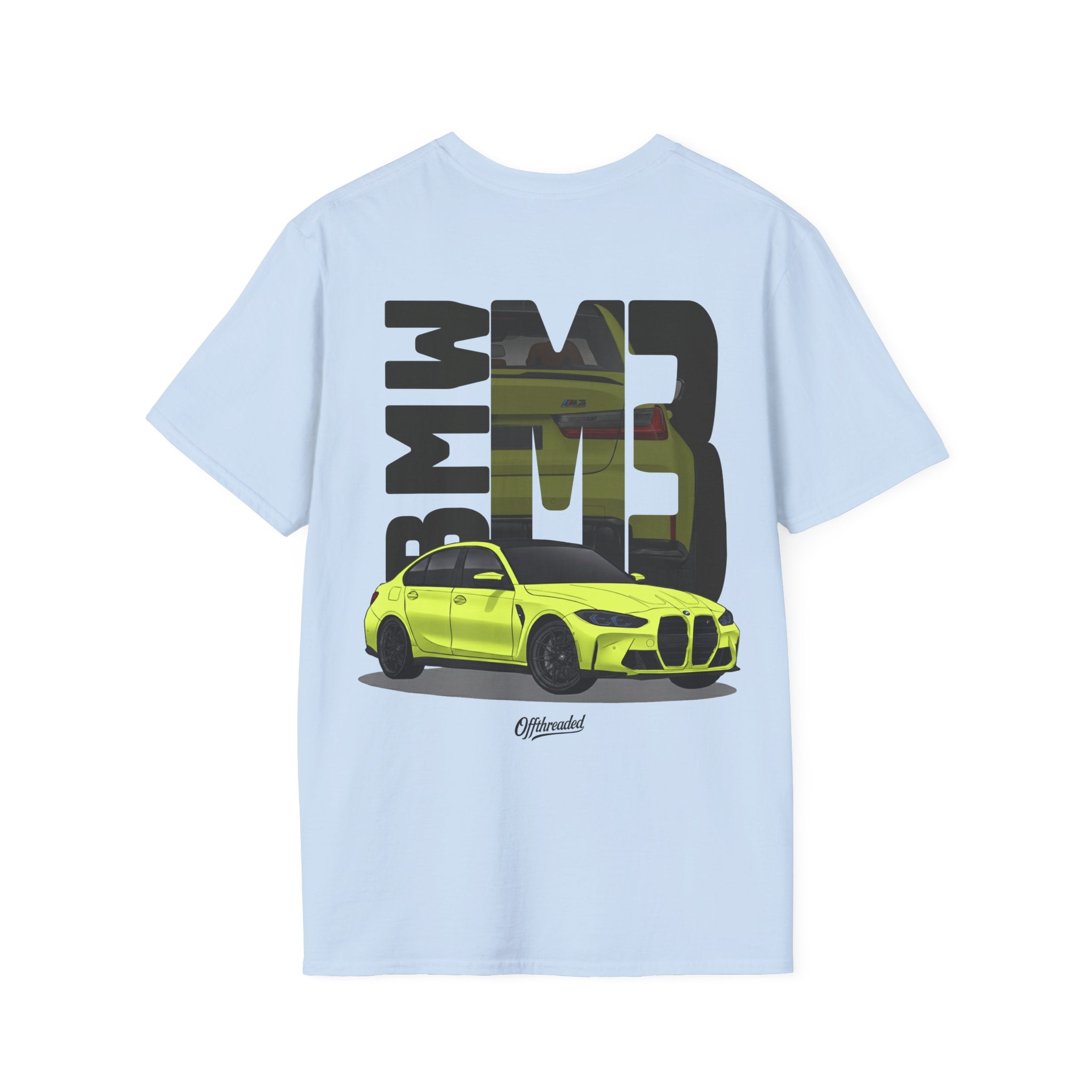 BMW M3 Minimalist Graphic T-Shirt – Neon Yellow